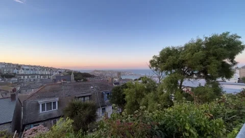 Sunset over St Ives - Cornwall - England Stock Footage 251304771