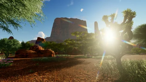 Sunset over the State Park in the Nevada desert Video stock 165726501