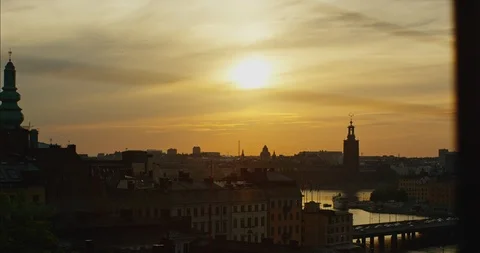 Sunset over Stockholm 스톡 동영상 108568891