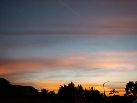 Sunset Over Suburb Stock Photos