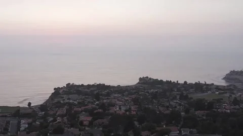 Sunset Over Suburb of Rancho Palos Verdes Los Angeles California Stock Footage 140621063