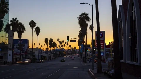 Sunset Over Sunset Blvd in Los Angeles Video stock 76632898