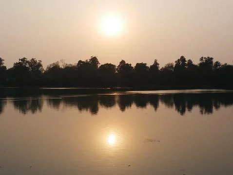 Sunset Over Sutlej River Stock Photos