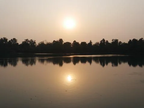 Sunset Over Sutlej River Stock Photos