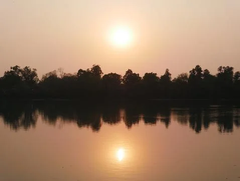 Sunset Over Sutlej River Stock Photos