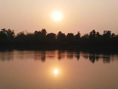 Sunset Over Sutlej River Stock Photos