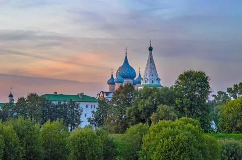 Sunset over the Suzdal Kremlin Stock Photos