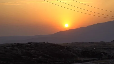 Sunset Over the Syrian Desert co Stock Footage 120937018