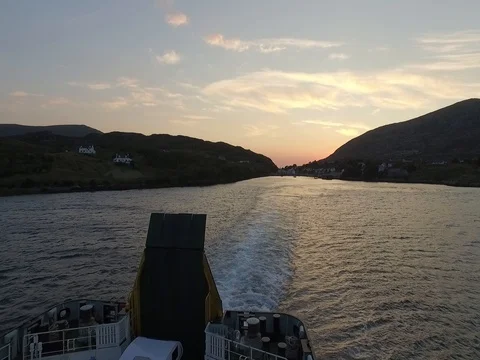 Sunset over Tarbert from Calmac Ferry Video stock 81522143
