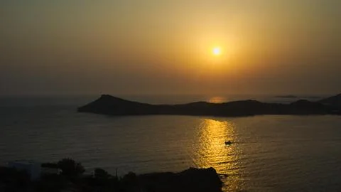 Sunset over Telendos Stock Photos