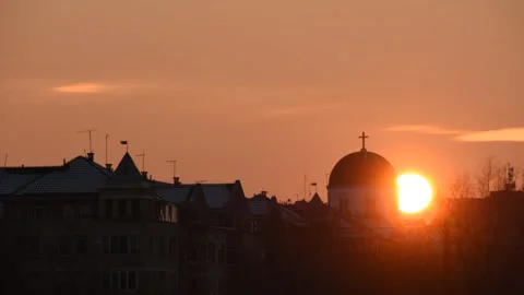 Sunset Over Temple Dome 2 Stock Footage 141055909