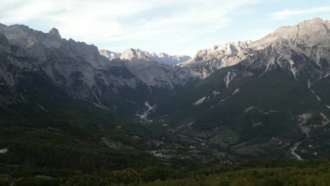 Sunset Over Theth Mountain Park Stock Footage 258390279