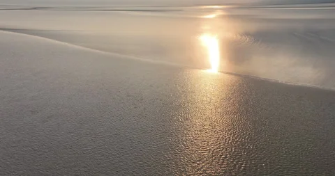 Sunset over tidal flats Video stock 247833838