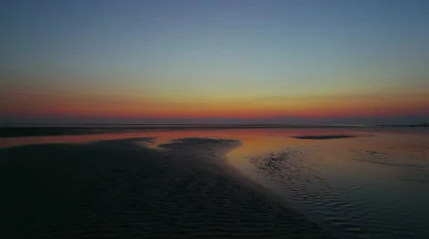 Sunset over tidal flats in Wellfleet Cape Cod 3 Video stock 40669039