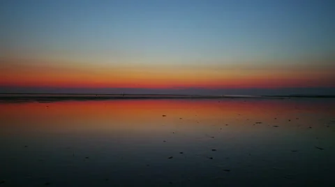 Sunset over the tidal flats of Wellfleet Cape Cod 5 Video stock 40669102
