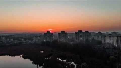 Sunset over Timelapse Lake Stock Footage 144018347