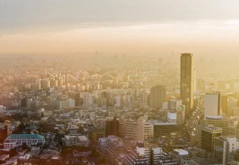 Sunset over tokyo Stock Photos
