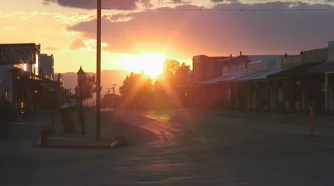 Sunset over Tombstone Arizona Stock Footage