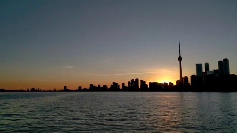 Sunset Over Toronto Harbour Stock Footage 91516693