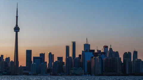 Sunset over Toronto Skyline Vídeo Stock 64411838