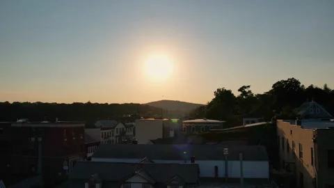 Sunset over the Town in 4K Stock Footage 201765854