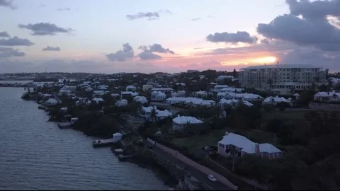 Sunset over town Stock Footage 210229725