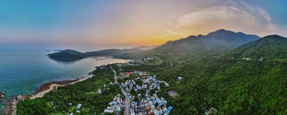 Sunset over Town Foto stock