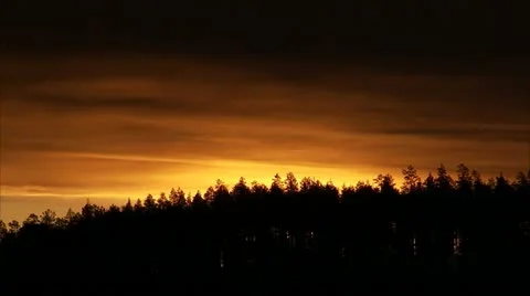 Sunset over tree tops Stock Footage 11333231