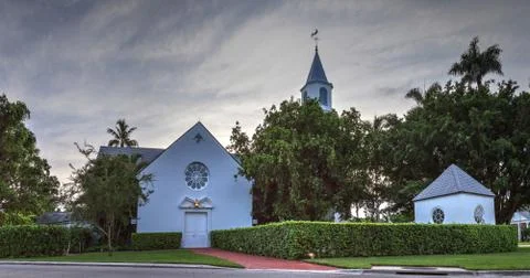 Sunset over Trinity by the Cove Episcopal Church Stock Photos