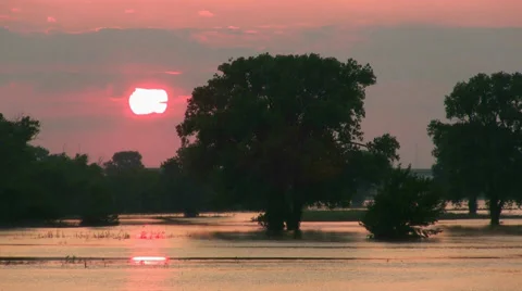Sunset Over Trinity River Dallas Texas Video stock 54713847