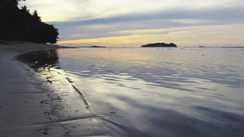 Sunset Over Tropical Island Beach Stock Footage 340471086