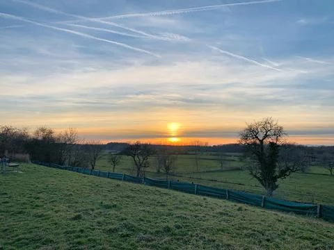 Sunset over Upper Rhine Valley Stock Photos