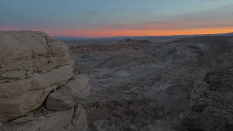 Sunset over the valley of death in the Atacama desert, Chile Stock Footage 237044996