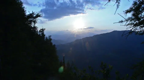 Sunset over valley Stock Footage 26206994