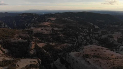 Sunset Over a Valley of Gorges Stock Footage 123419596