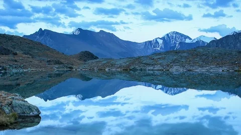 Sunset over in the Valley of the Seven Lakes, Altai Republic, Russia. Full HD Stock Footage 73714468