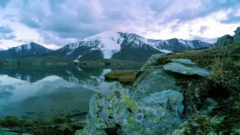 Sunset over in the Valley of the Seven Lakes, Altai Republic, Russia.  Stock Footage 77486520