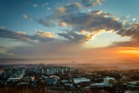 Sunset over Varna 스톡 사진