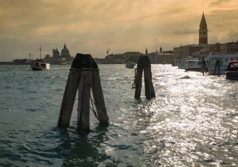 Sunset over venice Stock Photos