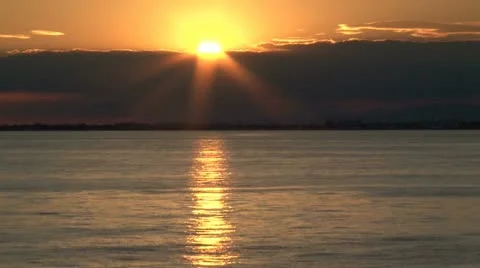 Sunset over Venice at sea Stock Footage 11171210