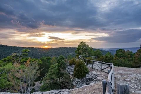 Sunset over viewpoint Stock-Fotos