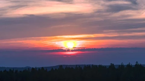 Sunset over the Vosges mountains 4K Uhd Timelapse Video Stock Footage 283433981