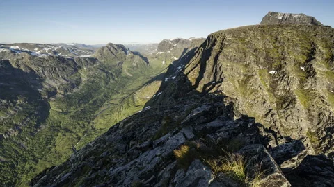 Sunset over the waley with shadows Stock Footage 147435609