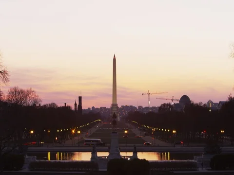 Sunset over washington DC timelapse washington monument Stock Footage 78652624
