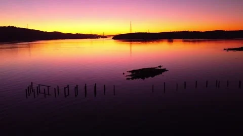 Sunset over Water 1 Stock Footage 240255852