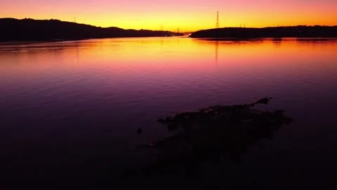 Sunset over Water 2 Stock Footage 240255863