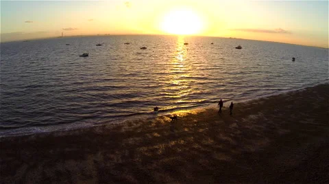 Sunset over water - color matched Stockbeeldmateriaal 40707427