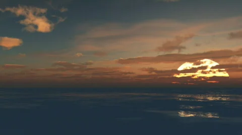 Sunset over water Stock Footage 565140