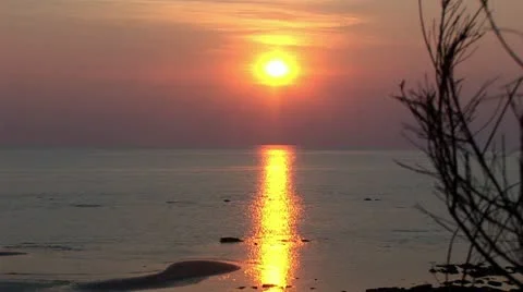 Sunset over water Stock Footage 11344569