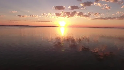 Sunset over the water Stock Footage